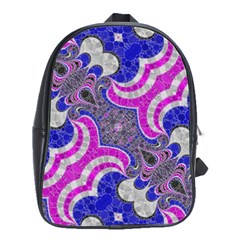 Beautiful Blue Black Abstract  School Bags(large) 