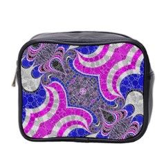 Beautiful Blue Black Abstract  Mini Toiletries Bag 2-side