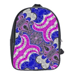 Beautiful Blue Black Abstract  School Bags (xl) 