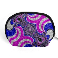 Beautiful Blue Black Abstract  Accessory Pouches (medium) 