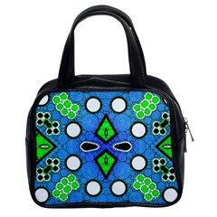 Florescent Blue Green Abstract  Classic Handbags (2 Sides)