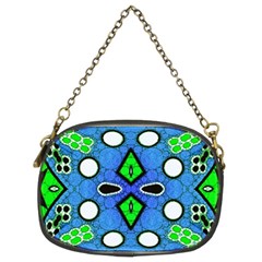 Florescent Blue Green Abstract  Chain Purses (two Sides)  by OCDesignss