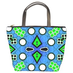 Florescent Blue Green Abstract  Bucket Bags