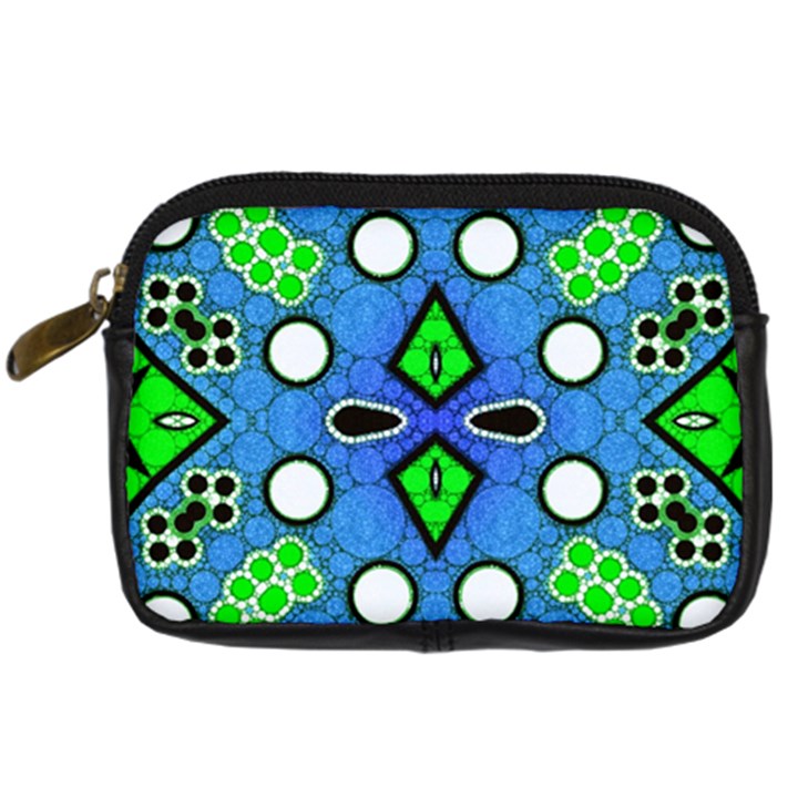 Florescent Blue Green Abstract  Digital Camera Cases