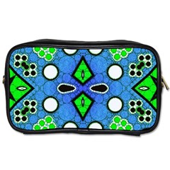 Florescent Blue Green Abstract  Toiletries Bags