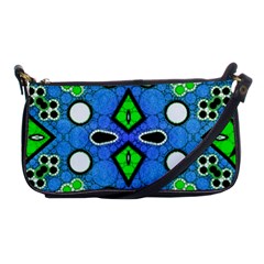 Florescent Blue Green Abstract  Shoulder Clutch Bags