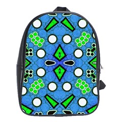 Florescent Blue Green Abstract  School Bags (xl) 