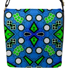 Florescent Blue Green Abstract  Flap Messenger Bag (s) by OCDesignss