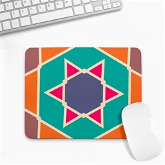 Red Retro Star Small Mousepad by LalyLauraFLM