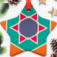 Red Retro Star Ornament (star) by LalyLauraFLM