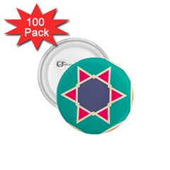 Red Retro Star 1 75  Button (100 Pack) 