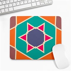 Red Retro Star Large Mousepad by LalyLauraFLM