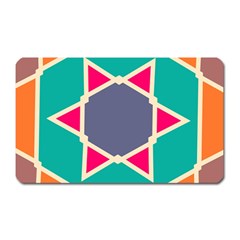 Red Retro Star Magnet (rectangular)