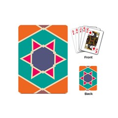 Red Retro Star Playing Cards (mini) by LalyLauraFLM