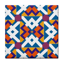 Shapes In Rectangles Pattern Tile Coaster by LalyLauraFLM