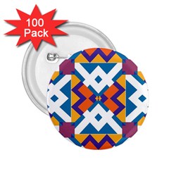 Shapes In Rectangles Pattern 2 25  Button (100 Pack)