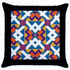 Shapes In Rectangles Pattern Throw Pillow Case (black)