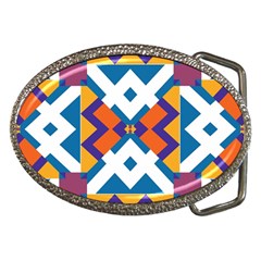 Shapes In Rectangles Pattern Belt Buckle