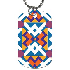 Shapes In Rectangles Pattern Dog Tag (one Side)