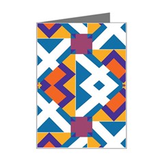 Shapes In Rectangles Pattern Mini Greeting Card