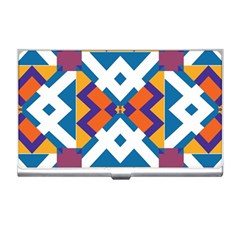 Shapes In Rectangles Pattern Business Card Holder