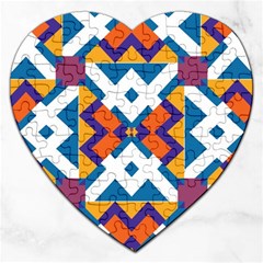 Shapes In Rectangles Pattern Jigsaw Puzzle (heart)