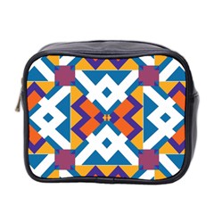 Shapes In Rectangles Pattern Mini Toiletries Bag (two Sides)