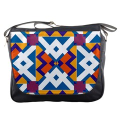 Shapes In Rectangles Pattern Messenger Bag by LalyLauraFLM