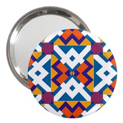 Shapes In Rectangles Pattern 3  Handbag Mirror