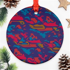 Chaos In Retro Colors Ornament (round)