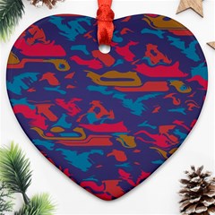 Chaos In Retro Colors Ornament (heart)