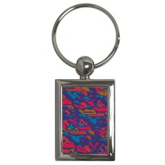 Chaos In Retro Colors Key Chain (rectangle) by LalyLauraFLM