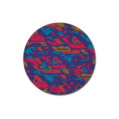 Chaos In Retro Colors Magnet 3  (round)