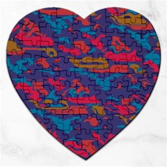 Chaos In Retro Colors Jigsaw Puzzle (heart)