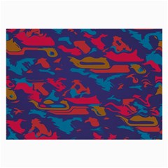 Chaos In Retro Colors Large Glasses Cloth (2 Sides) by LalyLauraFLM