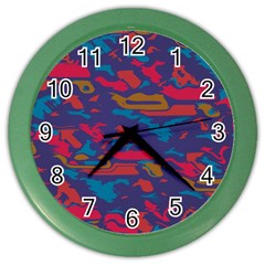 Chaos In Retro Colors Color Wall Clock