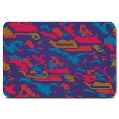 Chaos In Retro Colors Large Doormat