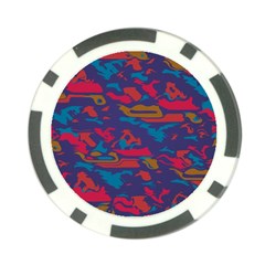 Chaos In Retro Colors Poker Chip Card Guard