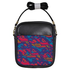 Chaos In Retro Colors Girls Sling Bag