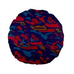 Chaos In Retro Colors Standard 15  Premium Round Cushion 