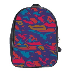 Chaos In Retro Colors School Bag (xl) by LalyLauraFLM