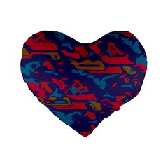 Chaos In Retro Colors Standard 16  Premium Heart Shape Cushion 