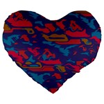 Chaos in retro colors Large 19  Premium Heart Shape Cushion Front