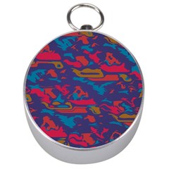 Chaos In Retro Colors Silver Compass