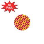 Pink and yellow shapes pattern 1  Mini Button (10 pack)  Front