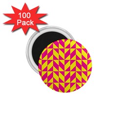 Pink And Yellow Shapes Pattern 1 75  Magnet (100 Pack) 