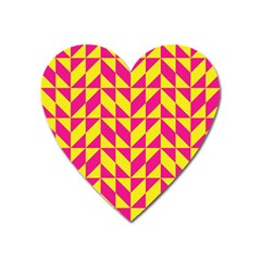 Pink And Yellow Shapes Pattern Magnet (heart)