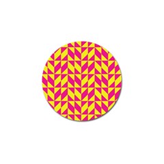 Pink And Yellow Shapes Pattern Golf Ball Marker