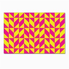 Pink And Yellow Shapes Pattern Postcards 5  X 7  (pkg Of 10) by LalyLauraFLM