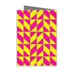 Pink and yellow shapes pattern Mini Greeting Card Right